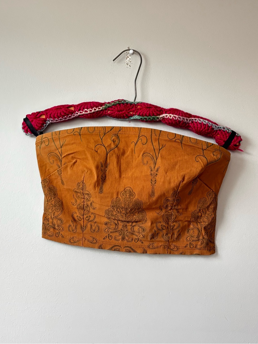 Bisou Bisou Tan Paisley Tube Top